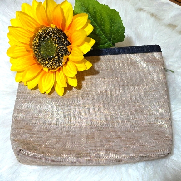 Lancome Handbags - Lancome Rose Gold Large Cosmetic Bag